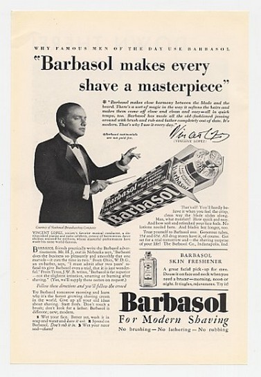 1930 Conductor Vincent Lopez Barbasol Shaving Cream Ad