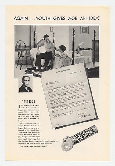 1930 Pep-O-Mint Life Savers DB Garith Letter Ad