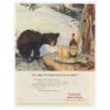 1947 Calvert Whiskey Tom Lovell Bear Cub Ski art Ad
