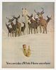 1972 Take White Horse Scotch Whisky Anywhere Reindeer Ad