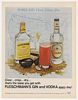 1965 Fleischmann's Gin Vodka Weather Forecast Map Ad