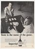 1967 Imperial Whiskey Couple Playing Gin Rummy Photo Ad