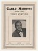 1948 Baritone Teacher Carlo Menotti Photo Booking Ad