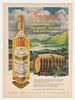 1959 Grant's Scotch Bottle Barrel Ken Davies art Ad