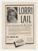 1948 Mezzo Soprano Lorri Lail Photo Print Ad