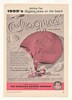 1955 Seamless Rubber Cloque Bathing Cap Trade Print Ad