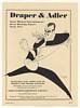 1948 Draper & Adler Al Hirschfeld art Booking Print Ad