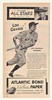 1952 All Stars Lou Gehrig Atlantic Bond Paper Print Ad