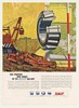 1959 SKF Roller Bearings Construction Dean Ellis art Ad