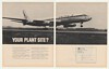 1963 United Airlines Jet Cargo Freight Plant Site 2-Page Ad