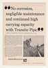 1960 Johns-Manville Transite Water System Pipe Print Ad