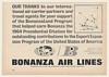 1964 Bonanza Airlines Route Map BonanzaLand Program Ad