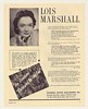 1957 Soprano Lois Marshall Photo Booking Print Ad