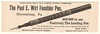 1892 Paul E Wirt Fountain Pen 450,000 in Use Print Ad