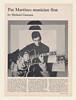 1969 Pat Martino Musician First 2-Page Photo Article