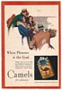 1930 Camel Cigarette Pleasure is the Goal Football Ad
