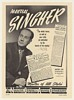 1948 Opera Baritone Martial Singher Photo Booking Ad