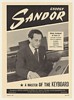 1948 Pianist Gyorgy Sandor Photo Booking Print Ad