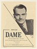 1948 Lyric Tenor Donald Dame Photo Booking Print Ad