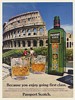 1982 Passport Scotch Bottle Rome Colosseum 1st Class Ad