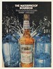 1968 Antique Whiskey The Waterproof Bourbon Soda Water Bottles Print Ad