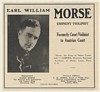 1923 Violinist Earl William Morse Photo Booking Management Print Ad