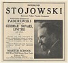 1923 Pianist Composer Teacher Sigismund Stojowski Photo Booking Print Ad