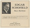 1923 Bass Baritone Edgar Schofield Photo Booking Management Print Ad