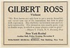 1923 Violinist Gilbert Ross New York Recital Booking Management Print Ad