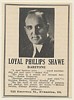 1923 Baritone Loyal Phillips Shawe Photo Booking Print Ad