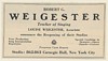 1923 Robert G Weigester Teacher of Singing Booking Print Ad