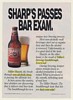 1990 Miller Sharp's Non-Alcoholic Brew Passes Bar Exam Beer Bottle Print Ad