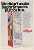 1977 Kellogg's Sugar Smacks Cereal Box Nutrition Information Print Ad