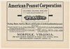 1923 American Peanut Corp Branches Bain Gwaltney Bunkley Dixie Norfolk Trade Ad