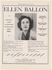 1937 Pianist Ellen Ballon Photo Booking Print Ad