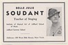 1937 Belle Julie Soudant Teacher of Singing Photo Booking Print Ad