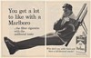 1960 Marlboro Skier Man Relaxing Smoking Cigarette 2-Page Print Ad