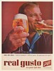1964 Schlitz Beer Real Gusto Man Late Late Show and Sandwich Print Ad