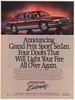 1990 Pontiac Grand Prix Sport Sedan Four Door That Will Light Your Fire Print Ad