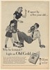1946 Old Gold Cigarette Dad Irritated Boxing 5-Year Old Boy Print Ad