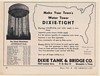 1952 Dixie Tank & Bridge Co Town Water Tower Print Ad