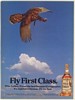 1985 Wild Turkey Whiskey Fly First Class Expensive Because It's Best Print Ad