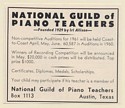 1961 National Guild of Piano Teachers Non-competitive Auditions Print Ad