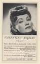 1961 Valentina Kojelis Soprano Town Hall Debut '60 Praise Photo Booking Print Ad