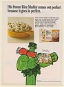 1971 Jolly Green Giant Frozen Rice Medley Comes Out Perfect Print Ad