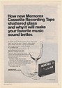 1971 Memorex Cassette Recording Tape How It Shattered Glass Print Ad