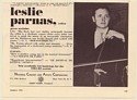 1961 Leslie Parnas Cellist Photo Booking Print Ad