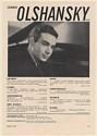 1961 Ludwig Olshansky Pianist Photo Booking Print Ad