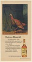 1984 Wild Turkey Whiskey Outruns Them All Ken Davies art Print Ad