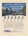 1951 Celanese Chemicals Plant Train Tanker Cars Print Ad